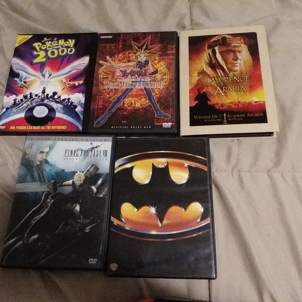 Lot 7 POKEMON THE MOVIE 2000: THE POWER OF ONE Dvd Yu-Gi-Oh Batman 1989 Rare